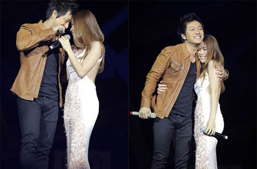 Trên sân khấu, Tuấn Hưng và Mỹ Tâm thể hiện những tình cảm thắm thiết dành cho nhau không khác gì cặp tình nhân.