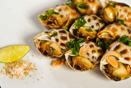 Có một cách khác là ngâm ốc trong một thau bằng kim loại có chứa ít nước, đồng thời thả một số đồ dùng bằng kim loại vào như: dao thái rau, môi, đũa, thìa… vào khoảng chừng 2-3 tiếng, khi ốc ngửi phải các đồ dùng bằng kim loại này chúng sẽ nhả bùn ra rất nhanh và sạch.