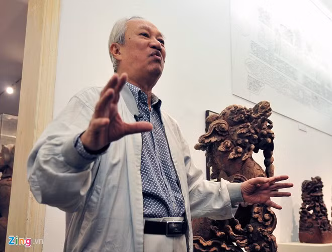 Tiến sĩ Nguyễn Đỗ Bảo, Trưởng ban Kiểm tra Hội Mỹ thuật Việt Nam chia sẻ về những điểm cơ bản khác nhau của các linh vật cổ Việt Nam và linh vật ngoại lai đang được cúng tiến tại đình, đền, chùa hoặc không gian văn hóa khác.