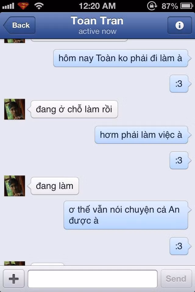 Tin nhắn tình cảm được cho là của An Ngụy và Toàn Shinoda khiến dân mạng phát sốt.