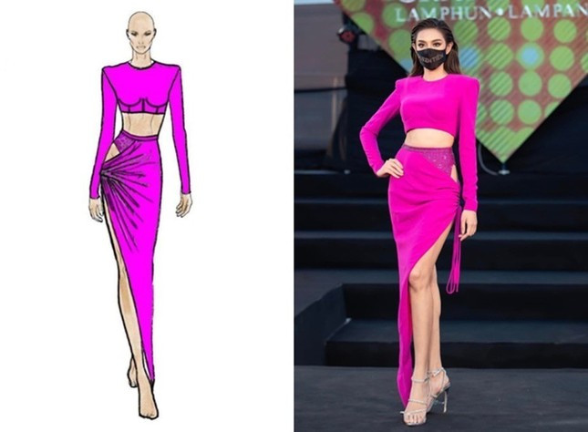 Nàng hậu cũng có lúc mặc ngược hướng bộ váy, nhưng rất may là màn nhầm lẫn này vẫn mang lại hiệu quả cao khi Thùy Tiên vẫn khoe được vóc dáng vạn người mê.