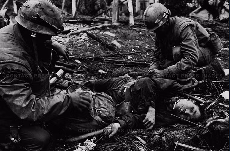 Binh sĩ Mỹ trong trận đánh ở Huế tháng 2/1968.