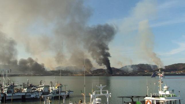 Trieu Tien tiep tuc ban 60 qua dan phao gan dao cua Han Quoc