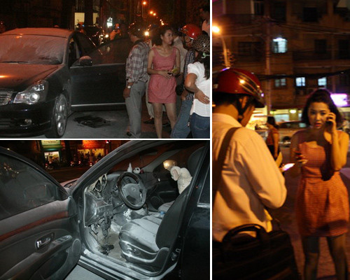 Tương tự, hồi tháng 2 năm ngoái, khi đang di chuyển trên đường Nguyễn Du (quận 1, TP.HCM), chiếc xe hơi hiệu Nissan màu đen của nữ diễn viên tài sắc Lê Khánh bỗng dưng bốc cháy. Cô được một tài xế taxi và lực lượng vệ Dinh Thống Nhất giúp đỡ chữa cháy.