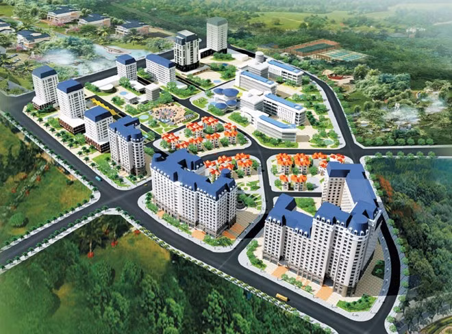 Dự án Khu đô thị mới Cổ Nhuế, huyện Từ Liêm, Hà Nội gồm 2 dự án trực thuộc, đó là: Dự án chung cư Hoàng Quốc Việt Residentials và Khu Chung cư cao cấp CT3 Hoàng Quốc Việt Residentials với tổng mức đầu tư cả nghìn tỷ đồng. Trong ảnh là phối cảnh tổng thể Dự án Khu đô thị mới Cổ Nhuế.