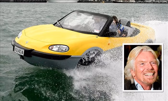 Phương tiện di chuyển ưa thích của tỷ phú lập dị Richard Branson độc không kém gì chủ nhân bởi đó là một chiếc xe lưỡng cư có tên Gibbs Aquada.