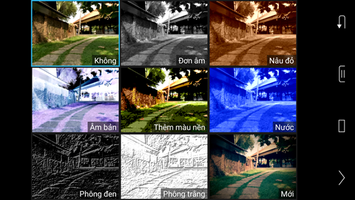 Các bộ lọc hiệu ứng.