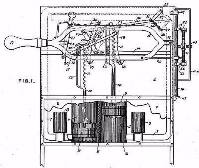  3. Máy rửa bát - 1886. Nhận thấy nhu cầu sử dụng máy để rửa chén đĩa tại các nhà hàng ngày càng lớn, Josephone Garis Cochran đã nghiên cứu và cho ra máy rửa bát đầu tiên trên thế giới. Thiết kế của máy lúc đó rất đơn giản, gồm một lồng với các khe đựng đĩa và cốc có kích thước khác nhau. Khi hoạt động, lồng sẽ quay và xà phòng, nước ấm sẽ tự động được đưa vào bên trong máy để rửa. 
