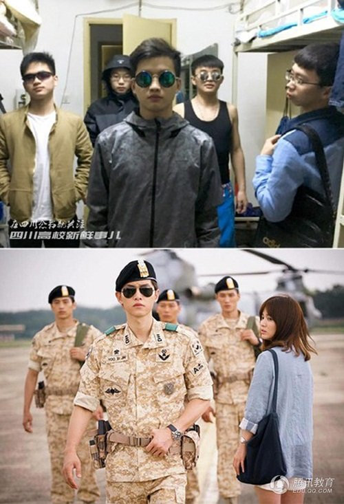 Chính vì vậy, mới đây, cư dân mạng Trung Quốc đã nổi sóng với những hình ảnh nhái lại những hình ảnh lãng mạn của bộ phim.