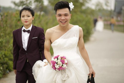 anh cuoi doc dao: co dau chu re hoan doi gioi tinh hinh anh 6