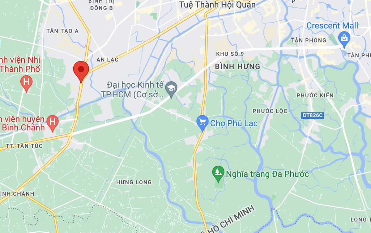 CSGT An Lạc thực hiện kiểm tra, xử lý “xe mù” trên quốc lộ 1, quận Bình Tân, TP.HCM. Ảnh: Google Maps.