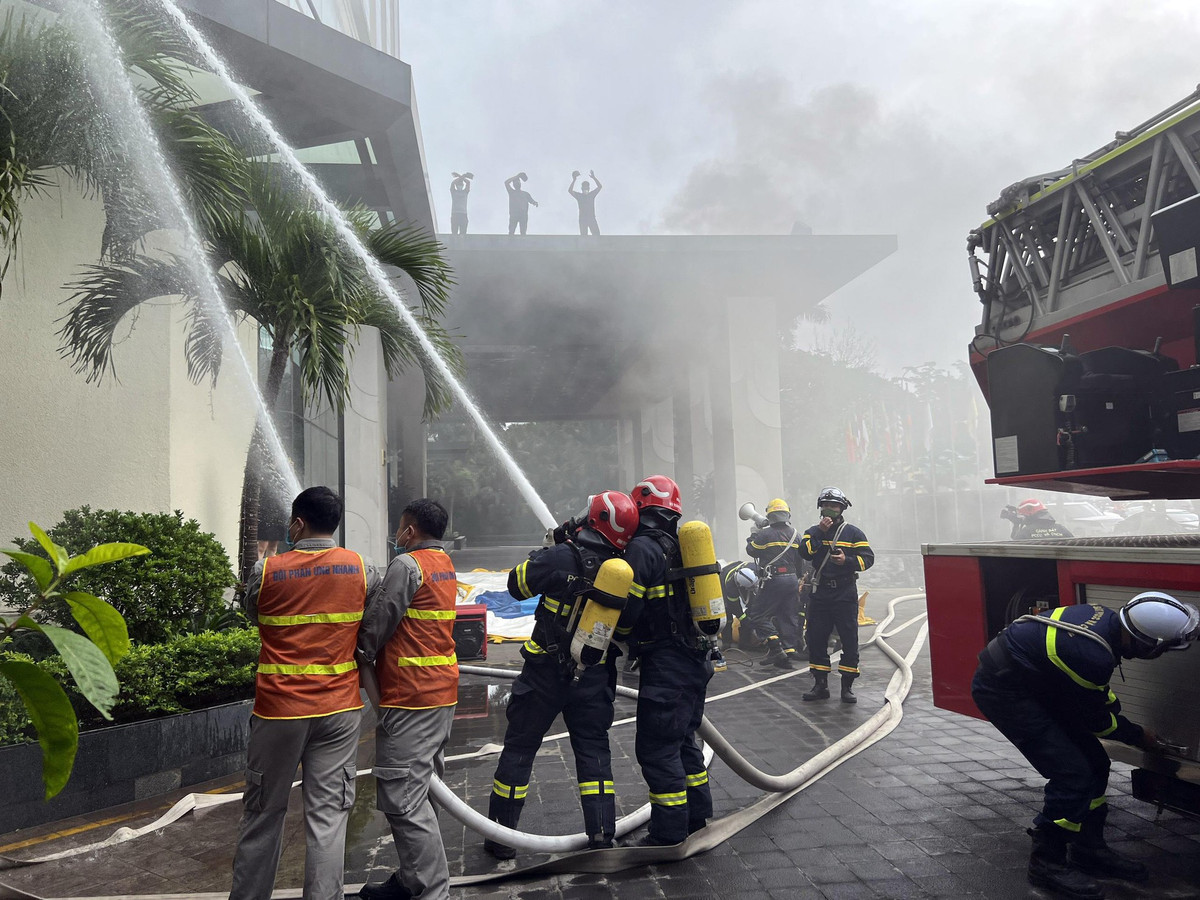 Ha Noi dien tap PCCC tai khach san phuc vu SEA Games 31-Hinh-2