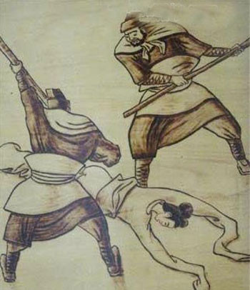  Trượng hình: Trượng hình là một trong năm hình thức tra tấn phụ nữ đời Tùy, Đường. Đời Tống, Minh, Thanh cũng quy định những phụ nữ mắc tội thông dâm sẽ bị lột trần và đánh bằng gậy, ngoài bị đau đớn về thể xác, tội nhân còn bị làm nhục.