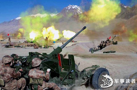 Pháo phòng không Trung Quốc tập trận.