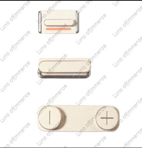 Lộ hình ảnh bộ phận iPhone 5S màu sâm panh. Một vài hình ảnh mới rò rỉ về nút điều khiển âm lượng, nút để ở chế độ im/rung cho thấy cùng với iPhone 5C, chiếc điện thoại giá rẻ của Apple, iPhone 5S cũng tham gia vào cuộc chạy đua màu sắc, với màu mới là màu sâm panh.