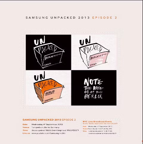 Samsung khẳng định sự ra mắt của Galaxy Note III tại sự kiện 4/9. Họ mới gửi lời mời chính thức các hãng truyền thông với thông điệp “Note sắp ra mắt” tới sự kiện ngày 4/9 sắp tới.
