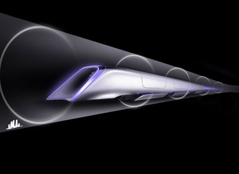 Hyperloop. Ý tưởng của Elon Musk như sau: hyperloop là một hệ thống vận chuyển giữa các thành phố, sử dụng năng lượng mặt trời, di chuyển với tốc độ cực cao. Hệ thống này bao gồm các ống thép, được bọc bằng nhôm, được lắp vào một ván trượt làm bằng hợp kim inconel. Ván trượt nhờ không khí. Lực nam châm sẽ đẩy hyperloop chuyển động.