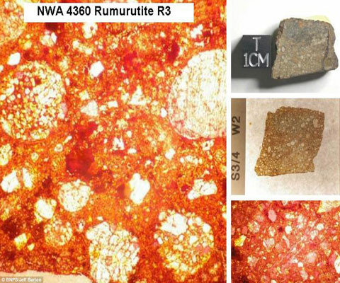 Hầu hết các thiên thạch, như thiên thạch này chẳng hạn, là một phần của thiên thạch đến từ khu vực giữa sao Hỏa và sao Kim. Thiên thạch lớn nhất được tìm thấy trên Trái đất nặng 60 tấn, và đã rơi xuống từ 80.000 năm trước.