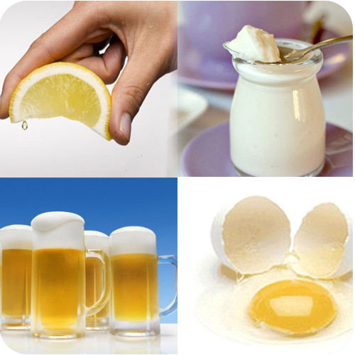 Mặt nạ hỗn hợp. Hòa 1 muỗng canh men bia, ½ muỗng sữa chua nguyên chất, 1 muỗng cà phê, 1 muỗng nước chanh, hoặc nước cà rốt, nước cam và dầu oliu vào nhau. Đắp lên mặt và cổ. Để trong 10-20 phút rồi rửa sạch bằng nước ấm.