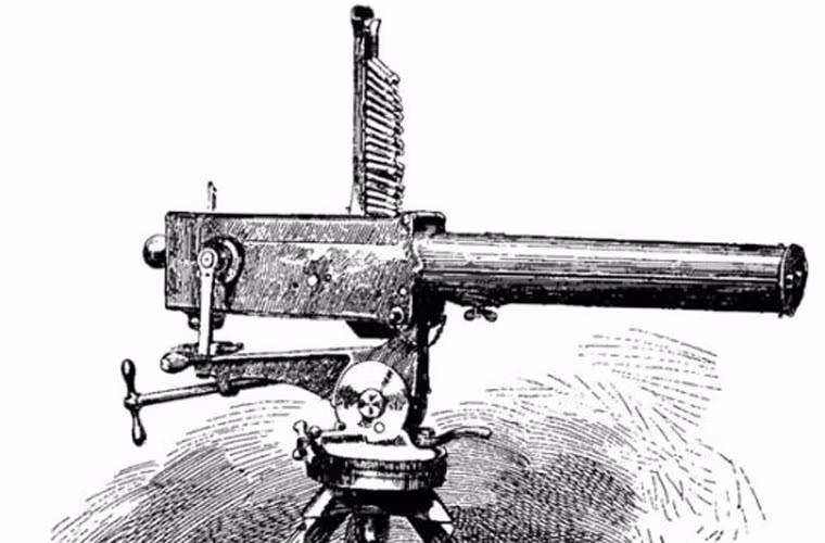 Súng máy Gardner được chế tạo năm 1888, loại súng này dùng sử dụng trọng lực trượt để đẩy đạn đi.
