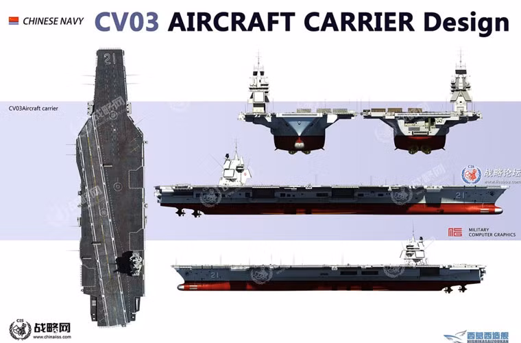 Tham số kỹ thuật cơ bản của tàu sân bay này có chiều dài 342m, rộng 78m, chiều rộng 42m, mớn nước 13m, lượng giãn nước tiêu chuẩn 100.000 tấn, lượng giãn nước toàn tải 115.000 tấn. Thủy thủ đoàn tàu 1.020 người, phi hành đoàn 500 người, trong đó 100 người là lực lượng vận hành máy bay không người lái.