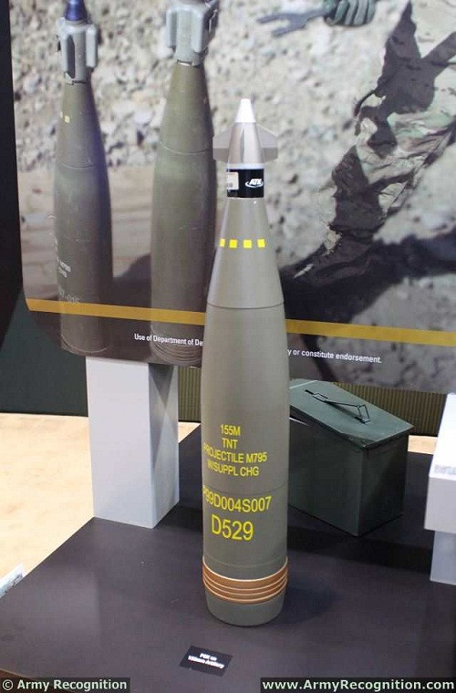 Mẫu đạn pháo 155mm thông minh được dẫn đường bằng hệ thống định vị toàn cầu GPS do công ty ATK của Mỹ phát triển.