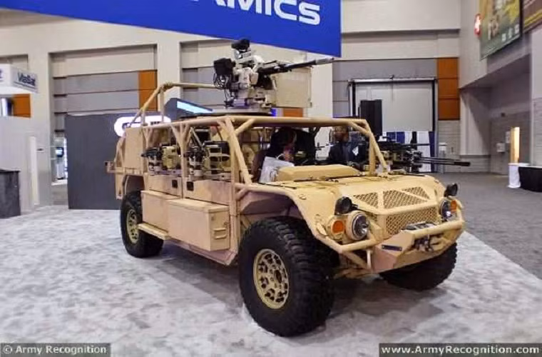 Mẫu xe bọc thép chiến thuật hạng nhẹ Flyer 72 của hãng General Dynamics, với một tổ hợp tháp pháo tự động.