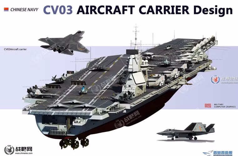 Máy bay tàng hình trang bị trên siêu hạm tưởng tượng CV-03.