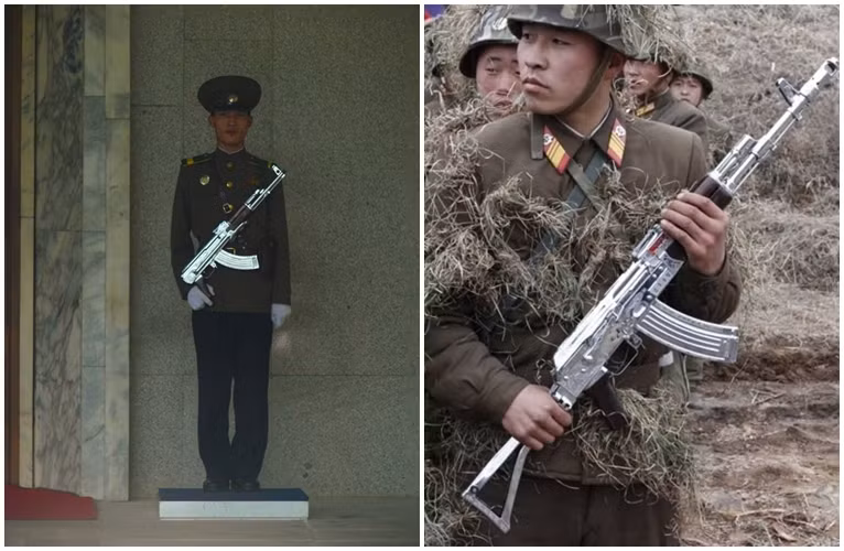 Phiên bản Crom-Niken của Type 68B (trái) của cận vệ lăng Kim Nhật Thành và Type 88 (phải) sử dụng bởi các bộ phận bảo vệ nhà lãnh đạo Kim Jong Un.