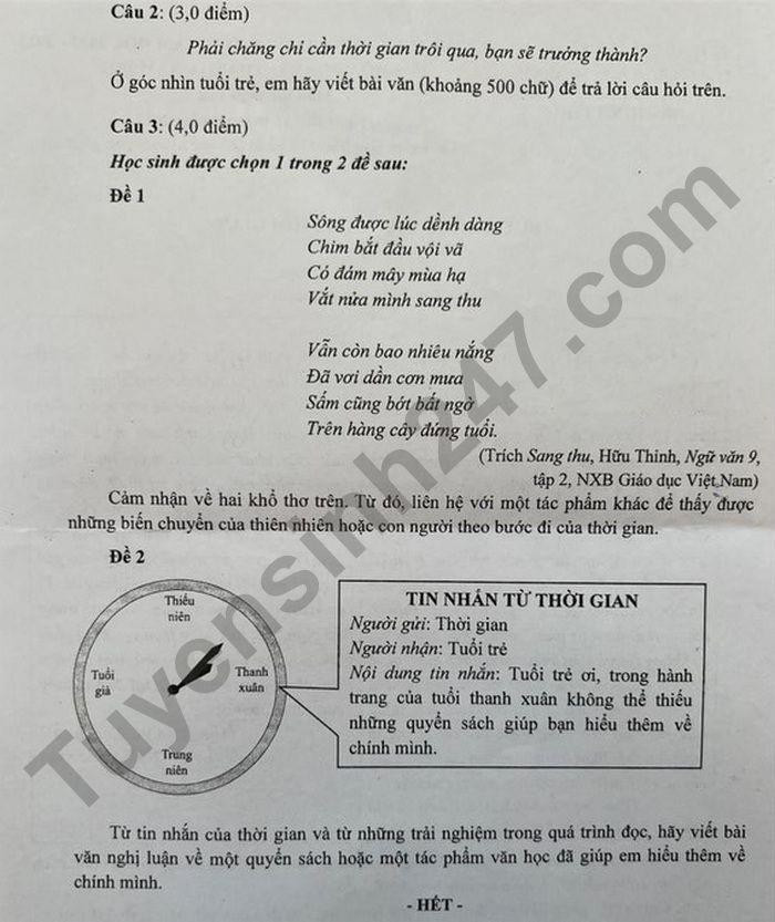 Đề thi Ngữ văn lớp 10 tại TPHCM năm 2022. Chiều nay, thí sinh sẽ bước vào môn thi ngoại ngữ với thời gian làm bài 90 phút. Việc chấm thi bắt đầu từ ngày 13/6 đến 23/6. Dự kiến ngày 24/6, Sở GD-ĐT TPHCM sẽ công bố kết quả kỳ thi tuyển sinh vào lớp 10.