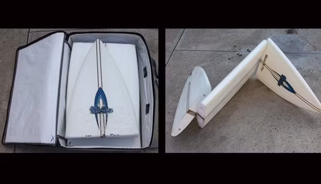 Ván lướt ba khúc có thể nhét vừa vặn trong một chiếc va li và dễ dàng mang theo khi đi du lịch.