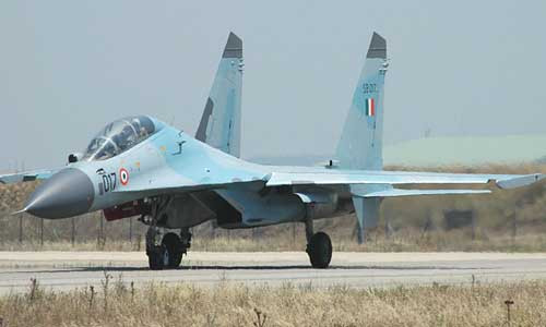 Su-30K thời còn phục vụ trong Không quân Ấn Độ.