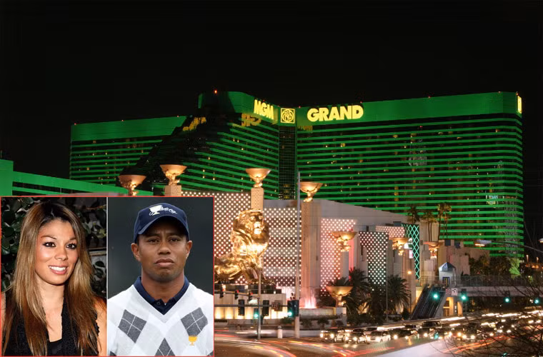 Khách sạn MGM Grand, Las Vegas là nơi Tiger Woods lần đầu gặp cô bồ Jaimee Grubbs sau buổi tiệc tùng tại Las Vegas năm 2007.