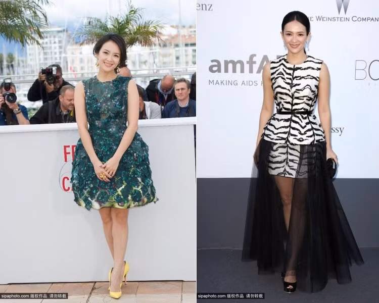 Hai trang phục của năm 2013 đều rất đẹp mắt và giúp họ Chương ghi điểm trong mắt người hâm mộ Cannes.