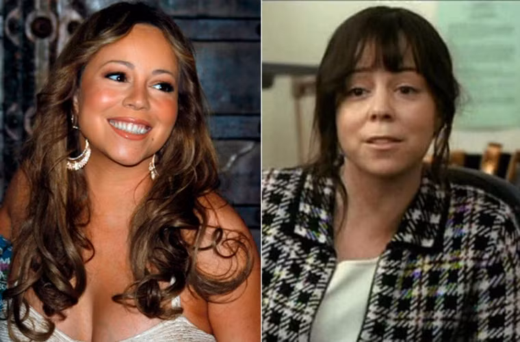 Không có người trang điểm, làm tóc, nhẫn kim cương đeo lấp lánh khắp người, diva Mariah Carey trông không khác một bà nội trợ già nua trong bộ phim Precious.