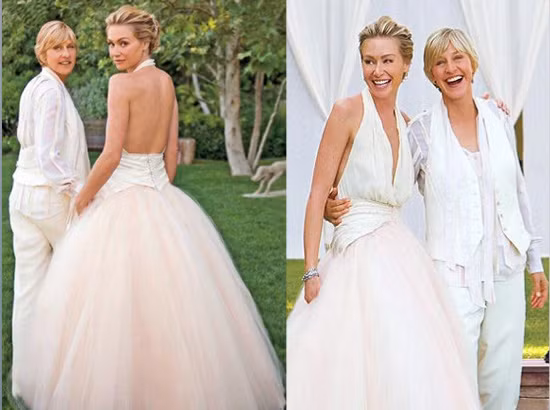 Elle DeGeneres và vợ Portia de Rossi Elle DeGeneres và vợ Portia de Rossi