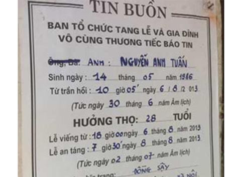 Gia đình tổ chức lễ an táng cho tử tù Nguyễn Anh Tuấn.
