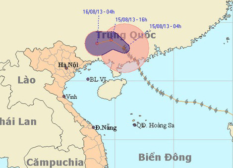 Bão số 7 sẽ suy yếu dần thành áp thấp nhiệt đới. Ảnh: nchmf.gov.vn