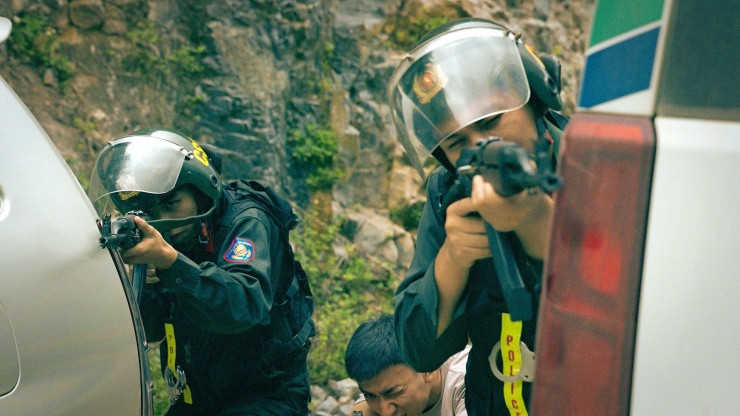 Cảnh sát cơ động đóng phim Cảnh sát hình sự Độc đạo của VTV Canh sat co dong dong phim Canh sat hinh su Doc dao cua VTV