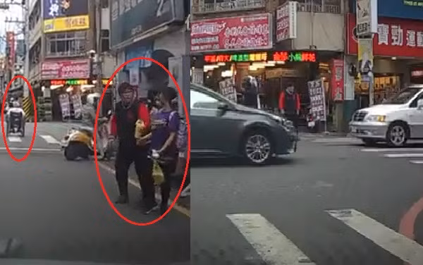 Cô gái nhờ người khác giữ hộ đồ để đi làm việc tốt, sau đó bình tĩnh trở về, sang đường đúng cách.