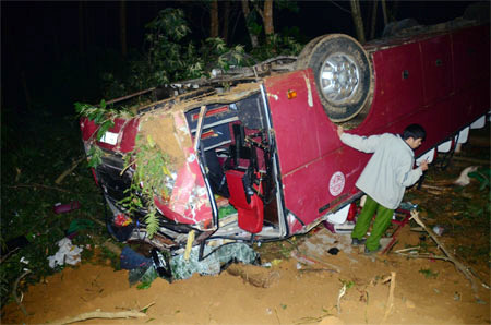 Hiện trường vụ tai nạn (Ảnh Báo Lào Cai).