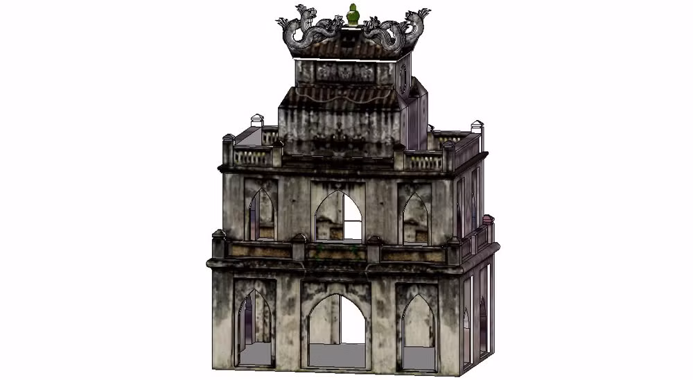 Tháp Rùa ở hồ Hoàn Kiếm, Hà Nội.