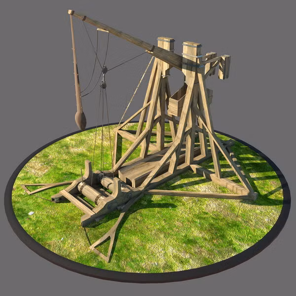 Nhiều kỹ thuật tiến bộ đã được áp dụng lên Trebuchet. Một thanh chắn được đặt ở điểm dừng của cánh tay đòn có thể sử dụng để tăng lợi thế đàn hồi tự nhiên. Ngoài ra, các nhà khoa học hiện còn tranh cãi về việc liệu những chiến binh thời xưa có sử dụng hệ thống bánh xe để hấp thụ những lực dư thừa và truyền trở lại vào trong viên đạn hay không.