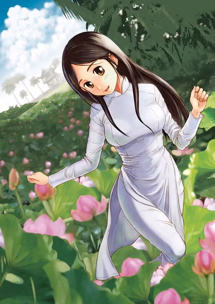 Điều thú vị là tá áo dài Việt Nam đã trở thành trang phục được nhiều bạn trẻ ưa thích để vẽ các nhân vật của mình.