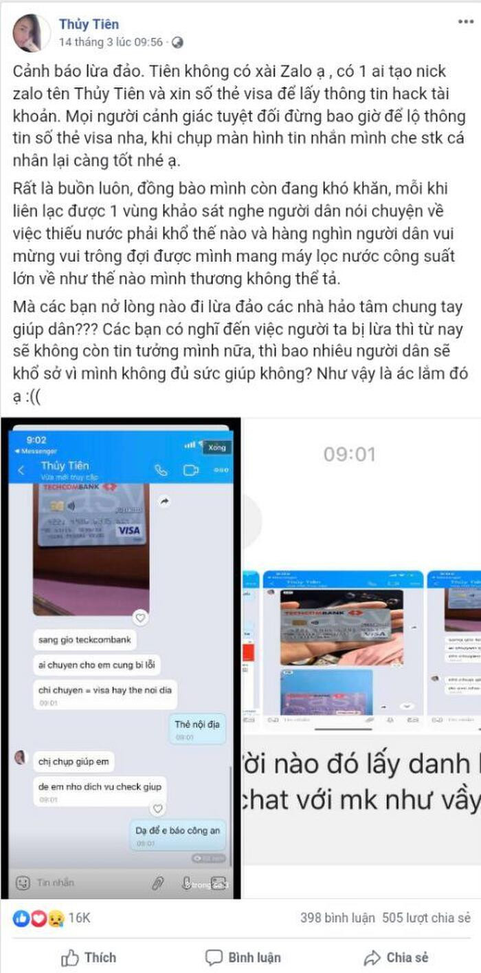 Thuy Tien bi ke xau gia mao tai khoan de lua tien quyen gop-Hinh-4