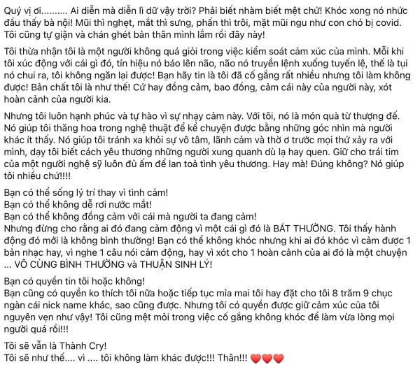 Những lần Trấn Thành bật khóc gây tranh cãi - Hình 3 Nhung lan Tran Thanh bat khoc gay tranh cai-Hinh-3