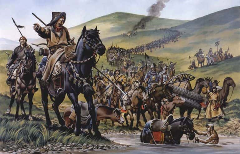 Trên đường hành quân, quân Mông Cổ thường ca hát, và các chỉ huy đã nghĩ ra cách đặt lời bài hát về các luật lệ và phép ứng xử trong quân đội. Nhờ liên tục hát các bài hát này, mà các chiến binh Mông Cổ tuân thủ luật lệ quân đội.