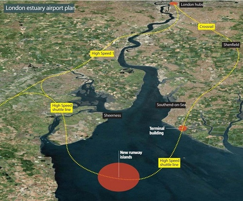 Công ty Nghiên cứu và Phát triển Cửa sông Thames (Testrad) vừa mới công bố kế hoạch sáng tạo và ngoạn mục mang tên sân bay London Britannia này.