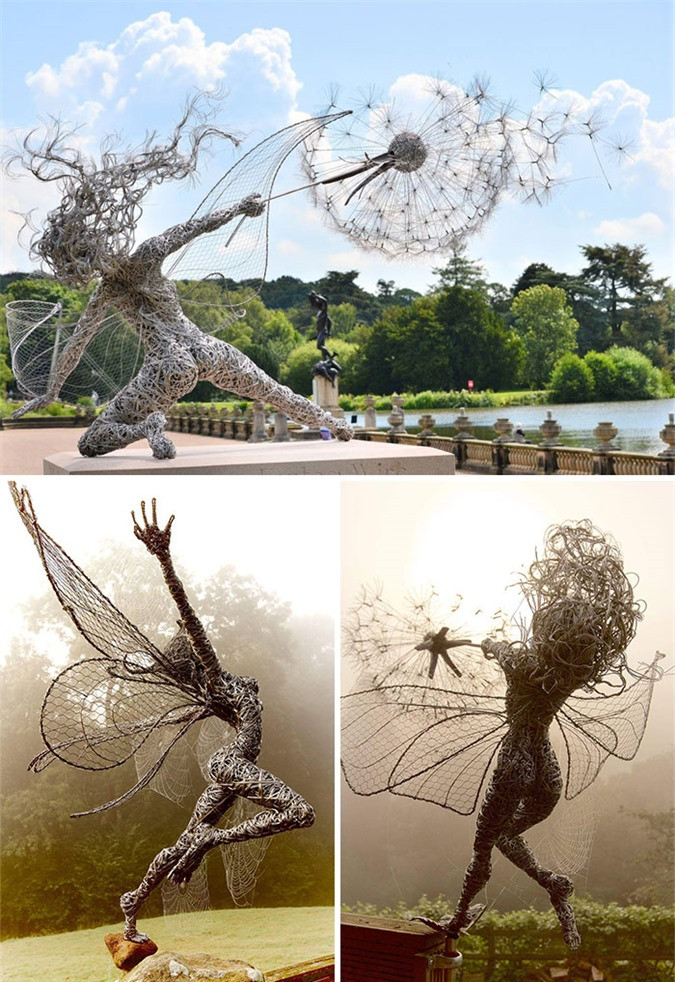 Bức tượng nàng tiên nhảy múa cùng hoa bồ công anh đầy ấn tượng của Robin Wight ở Anh.