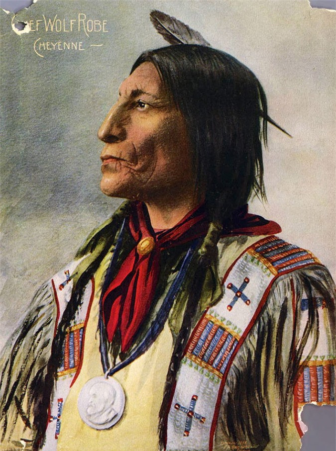 ##sc### Ông Wolf Robe, tộc trưởng tộc Cheyene. Ảnh chụp năm 1898.(ảnh: Bored Panda). 